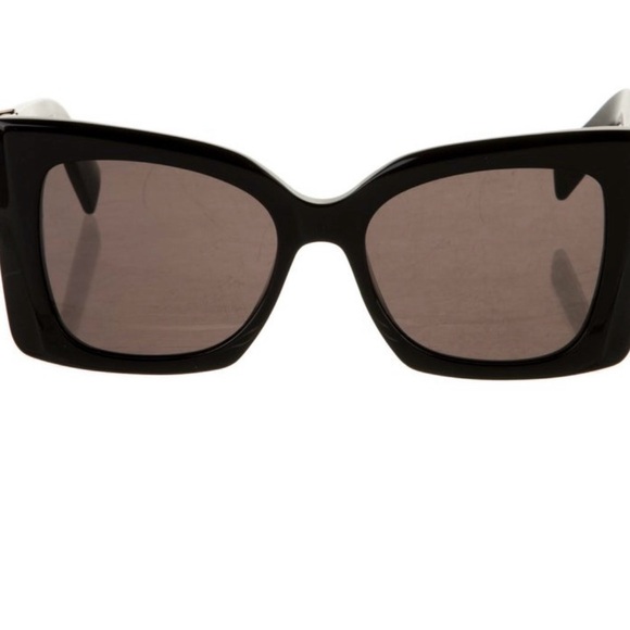 Yves Saint Laurent Black Sunglasses with Gold Logo - Picture 3 of 3